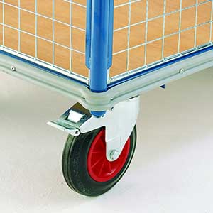 Protective Bumper Strips 1200mm x 800mm Shelf Trolleys with plywood Shelves & roll cages 501BS3 